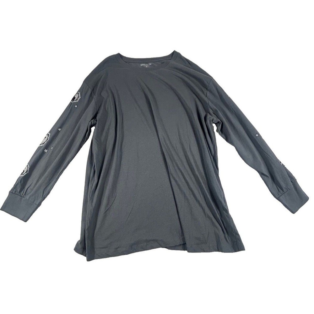 Rebellious One Yin Yang Graphic Long Sleeve T-Shirt Charcoal Gray Women's 2X NWT